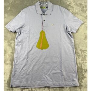 Modern‎ Amusement Mens XXL Lavender Blue Crow Logo Pique Polo Shirt